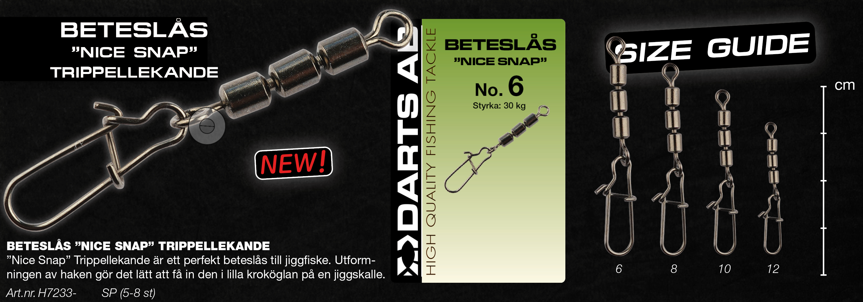 Snaps "Nice Snap" Treble Swivel no.10 5-pack