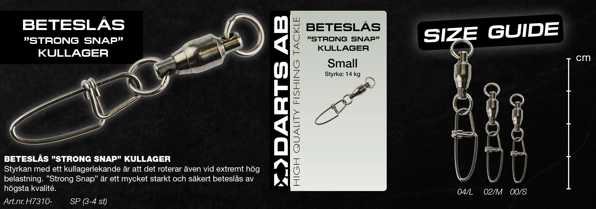 Bait lock "Strong Snap" ball bearing no4 3-pack