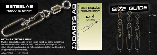 Snap swivels "Secure Snap" no. 4, 4-pack