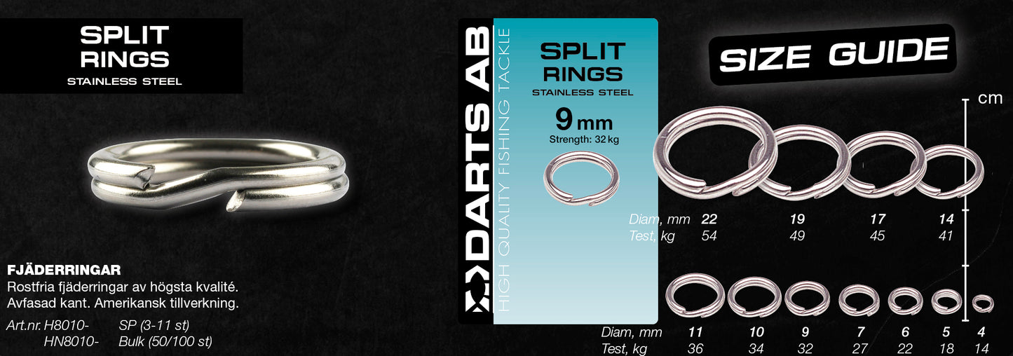 Split ring 9mm 10-pack